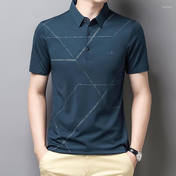 Männer Polos Marke Poloshirt Männer 2023 Sommer Kurzarm Dünne Slim Fit Top Koreanische Mode Kleidung Casual