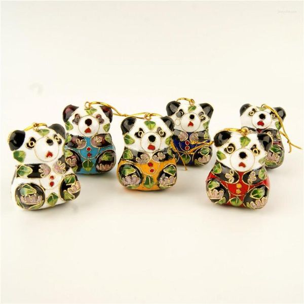 Schmuckbeutel Großhandel 10 STÜCK CHINESISCHE HANDGEFERTIGTE Cloisonné-Emaille-Panda-Weihnachtsornamente