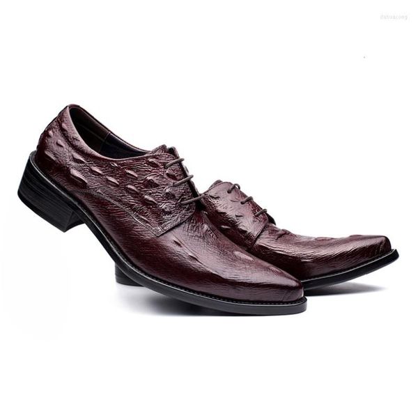 Vestido Brand Brand Mens Classic Top Genuine Leather Business British Poened Wedding Pumps Footwear Chaussure Homme