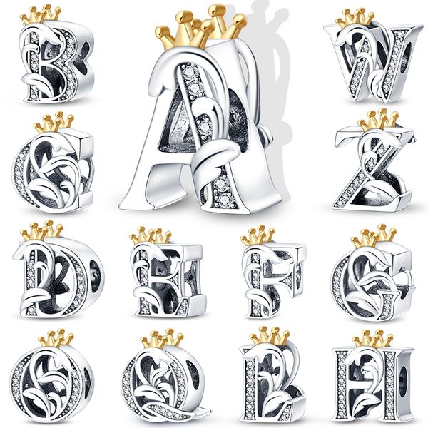 Il nuovo popolare 100% argento sterling 925 lettere inglesi A-Z fascino perla Pandora originale collana braccialetto collana gioielli da donna