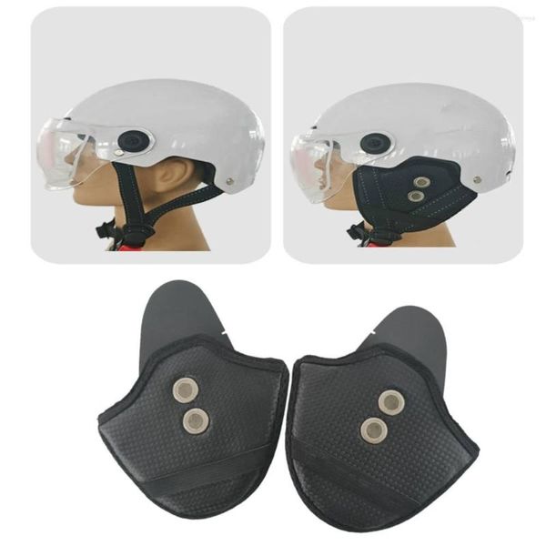 Motorradhelme 2 Stück Elektrohelm Ohrenschützer Seitenabdeckung Gehörschutz Lärm blockiert winddichte Winterwärmer Lünette PU-Leder