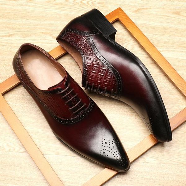 Scarpe eleganti Scarpe a punta Genine Leather Uomo Business Lavoro d'ufficio Carriera Oxford da uomo intagliate Taglia 38-44