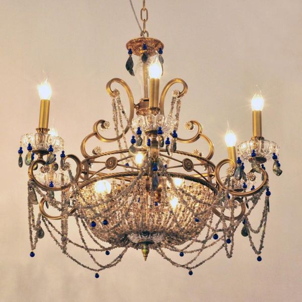 Lampade a sospensione Particolare riproduzione antica Lampadari in ottone con cesto in pietra di luna Apparecchio di illuminazione W75cm Arredamento per la casa ArtDecorPend