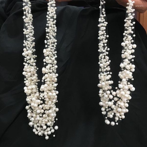 Кокер натуральный пресноводная жемчужная ожерелье для женщин модные украшения элегантная нежная магнитная застежка Женская подарка свадьба