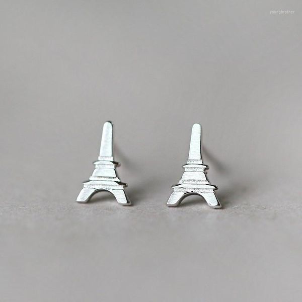 Ohrstecker Echt Silber Farbe Schmuck Für Frauen Eiffelturm Ohrring Kleine Mädchen Großhandel