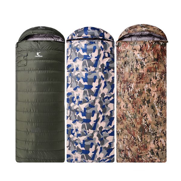 Sacchi a pelo Outdoor Adult Winter Camping White Duck Down Army Green Camouflage Giù Sacco a pelo Tipo di busta può essere impiombato 230323