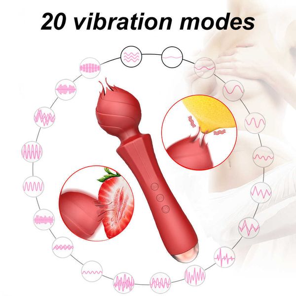 Nuovo potente bastone da massaggio elettrico 20 modalità di vibrazione Av bacchetta magica vibratore punto g orgasmo dildo stimolazione del clitoride giocattolo del sesso per le donne 230316