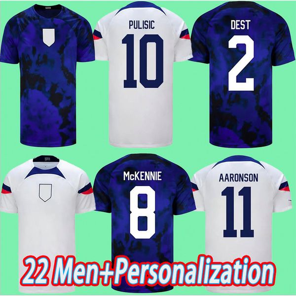 Camisa de futebol Cultura 22 kits de futebol personalizados kits Estados Unidos 22 23 Copas de camisa de futebol Aaronson Priscilla 2023 Reyna McKennie Morris Dest Yedlin seleção nacional