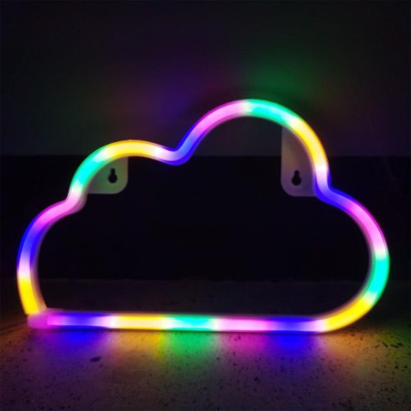 Dekorative Figuren Home Dekoration Lampe LED Wolken Neon Licht Schild Nacht Wandraum Party Dekor 2023 PVC Hochzeit #SW Objekte