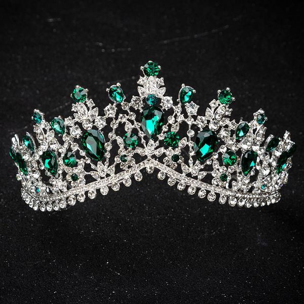 Jóias para cabelos de casamento kmvexo design europeu cristal grande princesa rainha coroa casamento casamento acessórios para cabelos de casamento jóias tiaras tiaras 230323