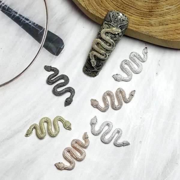 Nail Art Dekorationen 20 Stück DIY Schlange Charms Zubehör für Versorgung Legierung 3D Gold/Silber Ornamente Maniküre