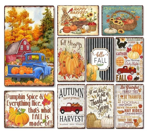 Pumpkins Pôster Metal Plate Metal Metal Metal Tin Sign decor