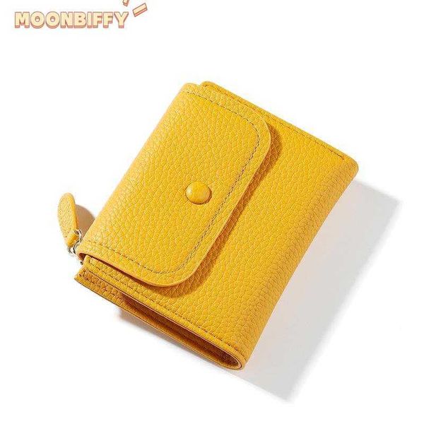 Portafogli Piccolo Portafoglio da donna in pelle Pu Mini Portamonete da donna Tasca Portafoglio femminile giallo Ragazza Fermasoldi Marca Portafogli da donna piccoli Borsa Z0323