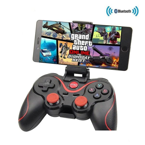 Gamecontroller Joysticks S T3 Gamepad X3 Drahtlose Bluetooth-Gaming-Fernbedienungen mit Haltern für Smartphones Tablets Fernseher Fernseher Dhtic