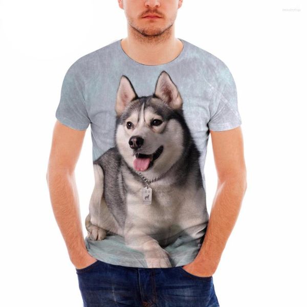 Erkek Tişörtleri Noisydesigns Serin Husky Köpek Erkekler/Kadın Gömlek Yaz Topları Tees Hayvan Baskı T-Shirt Erkekler O yaka Kısa Kollu Moda Tişört