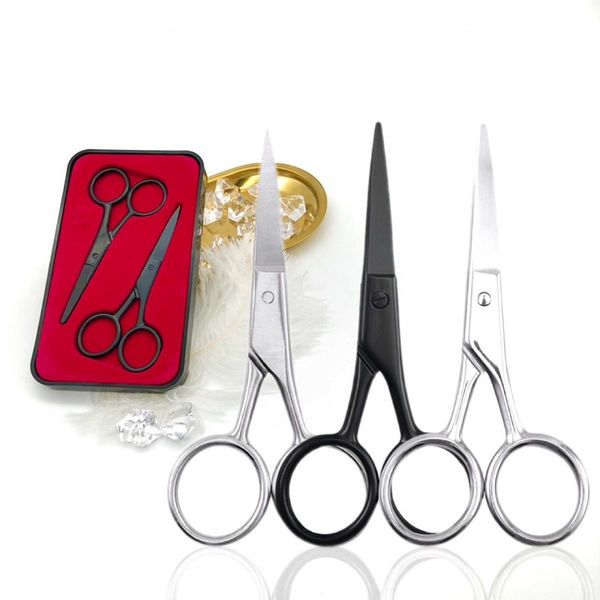 Aparador de sobrancelha de aço inoxidável para homens pequenos maquiagem de tesoura de tesoura Manicure Cutícula de unha barba e bigode Trimmer nariz Hair Tool