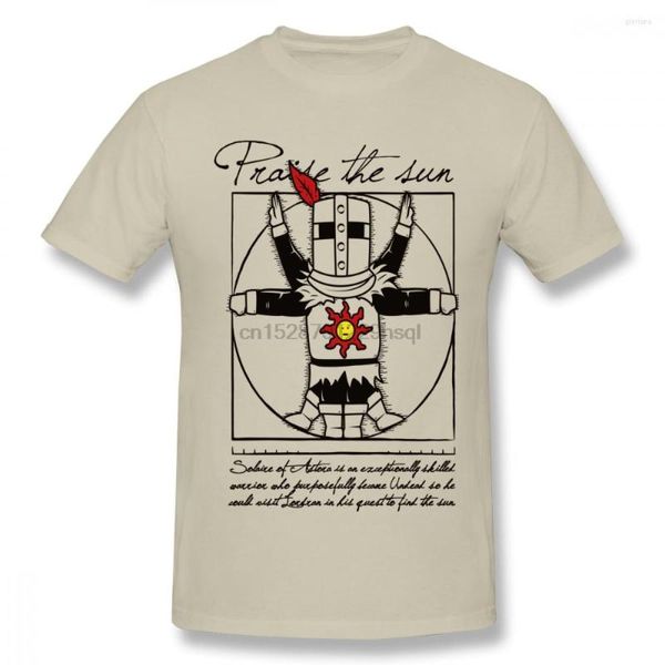 As camisetas masculinas elogiam a camiseta do Sun Dark Souls para homens de grande tamanho, camisa de grupo de impressão digital