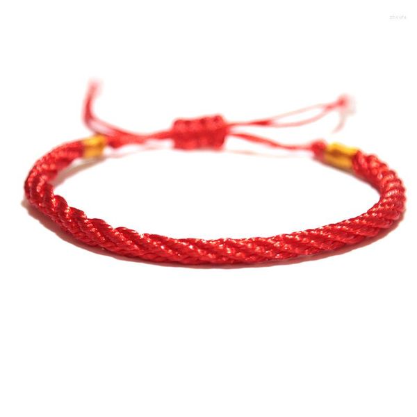 Charm-Armbänder Glücksarmband mit rotem Faden für Damen und Herren, handgefertigt, verstellbar, geflochtenes Braslet, das Geburtsjahr, Brazalete, 3 Stile, Armband-Geschenk