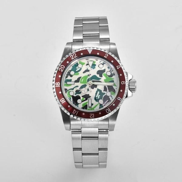 Orologi da polso 40mm GEERVO No Logo Vetro acrilico Cassa in acciaio inossidabile 316L Movimento giapponese NH35 Orologio da uomo luminoso G36-22