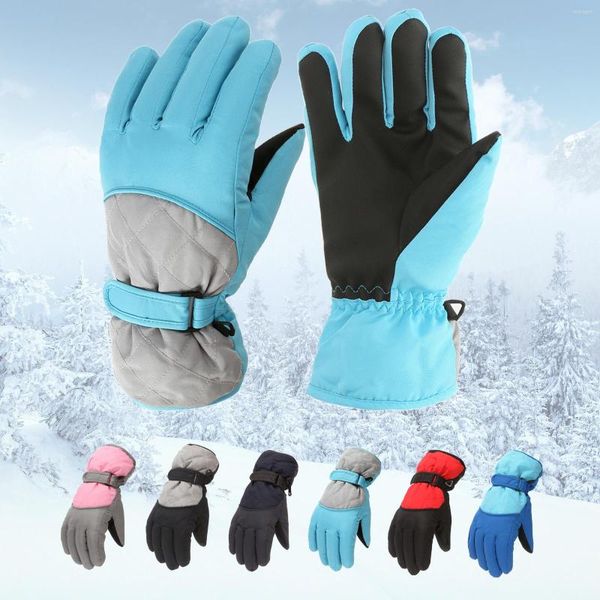 Пять пальцев перчатки девочки мальчики водонепроницаемые теплые зимние профессиональные лыжные губерна