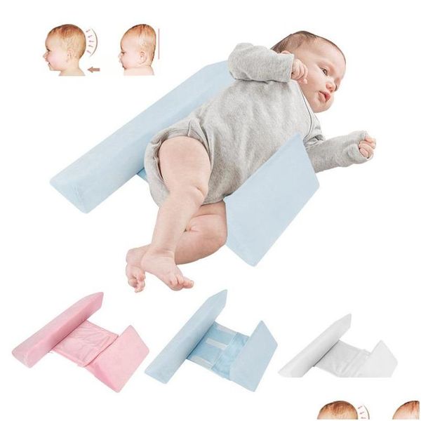 Travesseiros nascidos no travesseiro lateral Suporte ajustável Posicionador de sono infantil Evite o formato de cabeça plana Anti Roll Wedge Baby Bedding Care 220718 DHHD