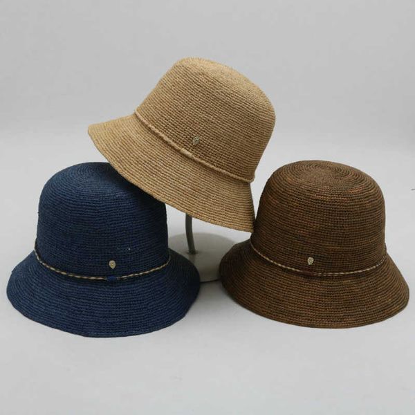 Geniş Memlu Şapkalar Yüksek kaliteli bayanlar Rafya Hip Hasır Şapka Katlanabilir Bahar Seyahat Plaj Şapkası Sunshade Serin Şapka Balıkçı Şapkası Havzası Şapkaları G230323