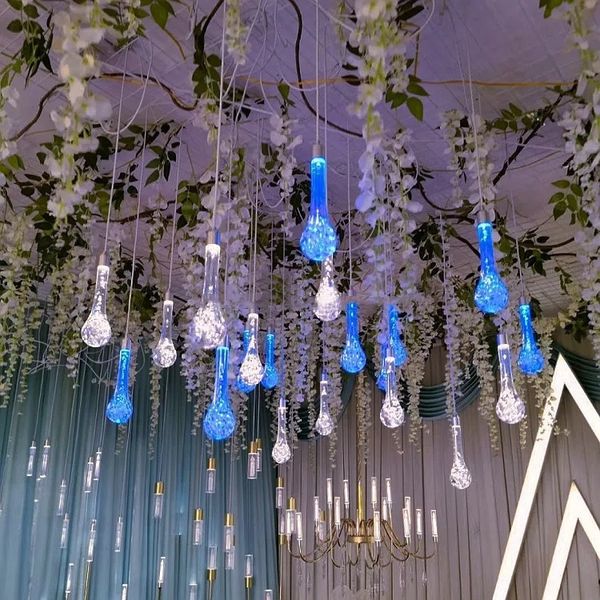 Decoração LED de lâmpada de bolha de gotas de acrílico para decoração de casamento adereços de casamento pendurados cenário de decoração de discoteca Crescentwedding