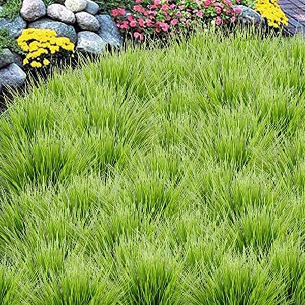 Flores decorativas Plantas ao ar livre artificial arbustos de plástico falsos de palha de trigo