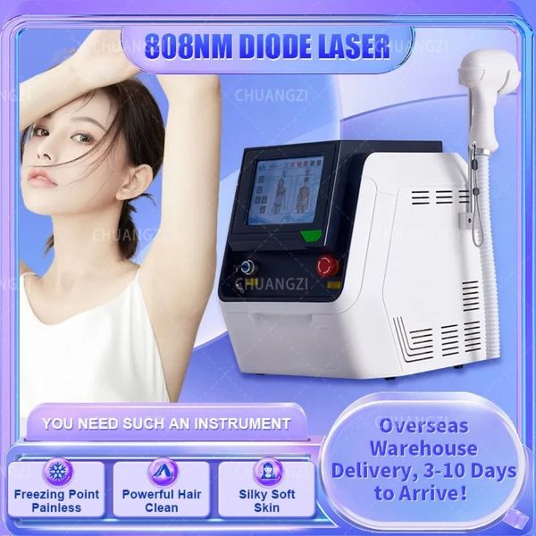 Comprimento de onda triplo de gelo 755nm 808nm 1064nm 808 Diodo a laser rejuvenescimento de rejuvenescimento e equipamento de tratamento