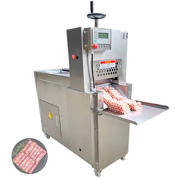 Edelstahl-CNC-Doppelschnitt-Lammbrötchenmaschine, Hammelfleisch-Rindfleischbrötchen-Fleischschneider, Einfrieren von Fleisch, Fleischschneider