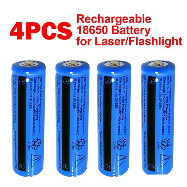 Batterie 4Pack Liion Ricaricabile 3000Mah 18650 Batteria 3.7V 11.1W Brc Non Aaa o Aa Per Torcia Torcia Laser Drop Delivery Elect Dhlwl