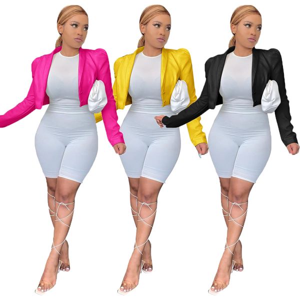 Vestes d'extérieur à manches longues, trois couleurs, Sexy, Slim, petit costume, vêtements de discothèque, taille féminine S-2XL