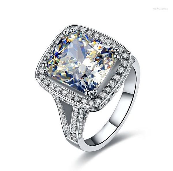 Rings de cluster fantásticos 8ct Diamantes de noivado aniversário para mulheres anel de ouro branco anel de alta qualidade jóias de dossy