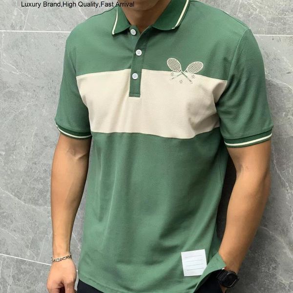 Erkek Polos Erkek Moda Markası Polo Gömlek Trendi Tenis Raket Nakış Tasarımı Orijinal Lüks T-Shirt Kadınlar Yüksek Kaliteli Ünlü