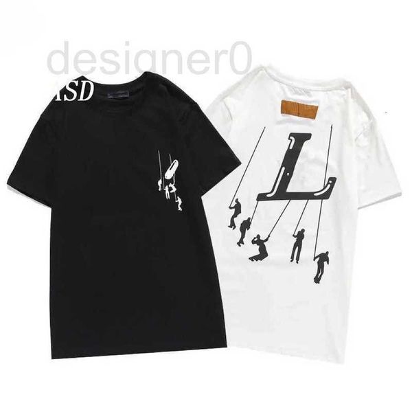 Camisetas masculinas de moda popular designers camisetas camisa de verão impressão de guindaste preto qualidade hip hop masculino manga curta ees plus size s-5xl 802023766 jjo0