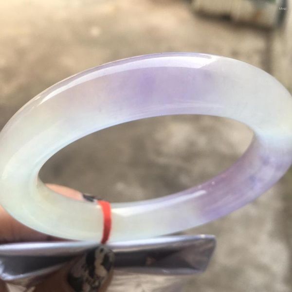 Bileklik Sertifika Gönder A Jadeite Myanmar Mor Yeşim Menekşe Kadın Şifa Takı Burma Burma Sertifikalı Jades Bangles