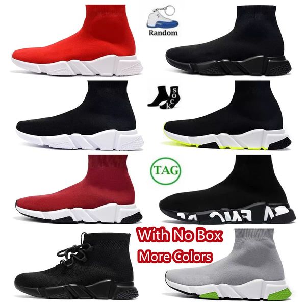Ayak Bileği Çizmeler Çorap Ayakkabıları Günlük Ayakkabılar Erkekler Kadınlar Graffiti Beyaz Siyah Kırmızı Bej Pembe Şeffaf Taban Bağcıklı Neon Sarı Bayan Eğitmenler Sneakers with No Box