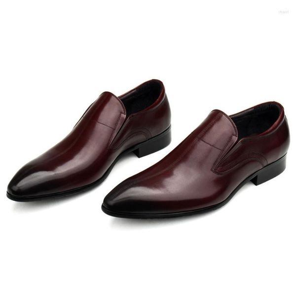 Kleidschuhe mit spitzer Zehenpartie, Hochzeit, Herren, England, trendig, für Büro, Arbeit, Herren, Slip-on, echtes Leder, Business-Größe 38–44