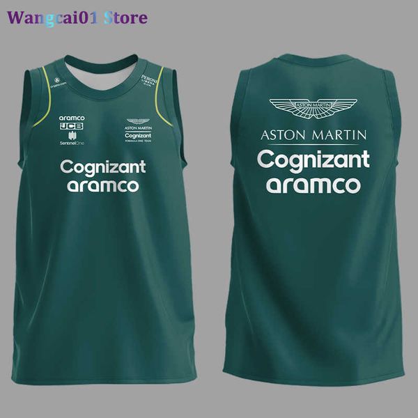 Wangcai01 Мужские майки Tops Aston Martin F1 Team 2023 Summer New Vest Formula-One гоночный гоночный водитель Alonso New Design Men Sport