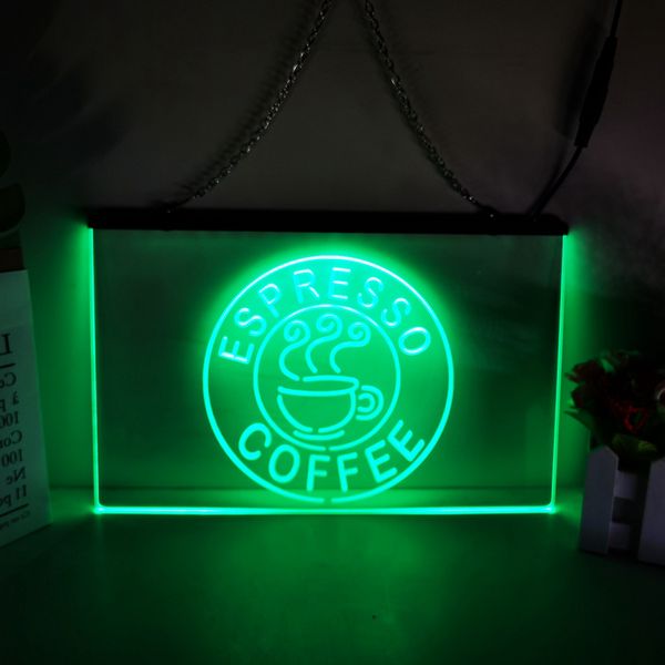 Espresso kahve led neon imza ev yeni yıl düğün odası 3d gece ışık
