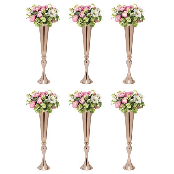 decorazione Vasi per trombe in metallo per matrimoni Centrotavola per trombe in metallo per desktop Vaso Area di benvenuto Guida stradale Porta fiori Altezza Puntelli per matrimoni imake702