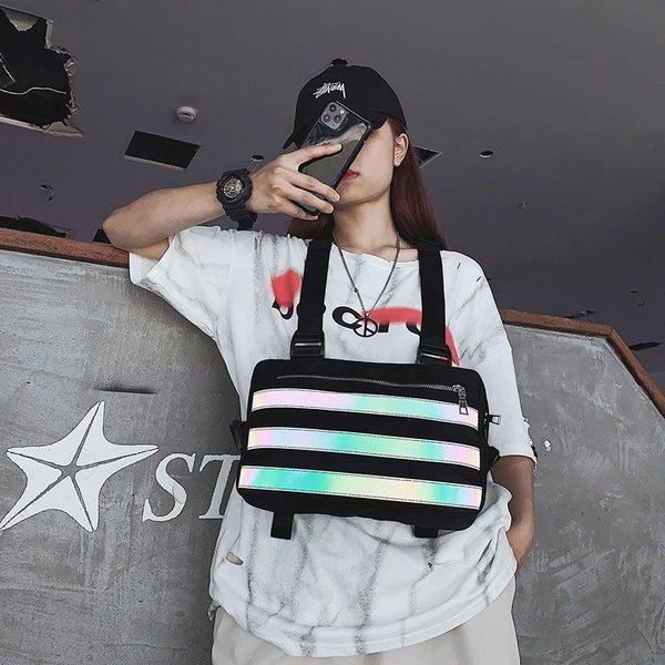 Taille Taschen Hiphop Taktische Tasche Wasserdichte Oxford Molle Männer Frauen Fanny Pack Mode Brust Crossbody Militär