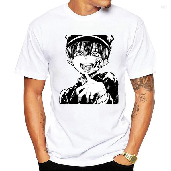 Camisetas masculinas teehub moda jibaku shounen hanako-kun design de manga curta de manga curta tampes impressos cool tops hipster tee