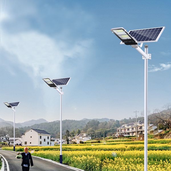 Solar Street Lights Outdoor Lights 200W LED Solars Powerd Dusk To Dawn Bright Easy Instale Flood Light Light Backyard Garden Ruas comerciais de estacionamento Crestech