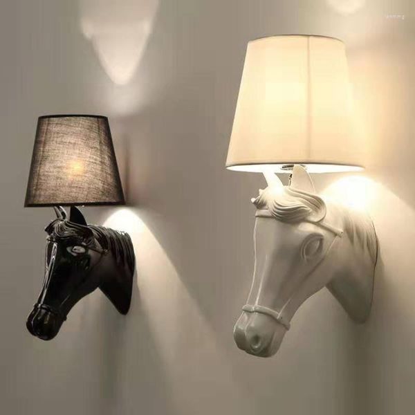 Lampada da parete moderna a LED AC85-265V Sala di riposo Testa di cavallo Bagno Camera da letto Sconce da lettura Decorazione Monte El