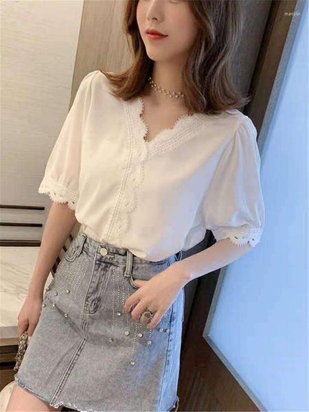 Camisetas masculinas A294-2023 Camisa de fundo curto coreano de verão Red Slims Slimming Soll Color Short Sleeved fêmea feminina