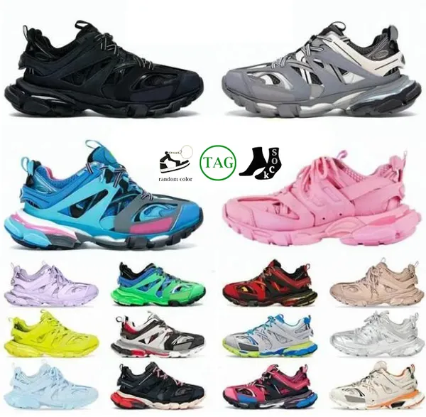 2023 on cloud shoes Track 3.0 Sneakers Üçlü Platform Trainer Ayakkabı Erkek Kadın Deri Sneaker Beyaz Siyah Yeşil Mavi Naylon Baskılı Platform Ayakkabı 35-46 Tasarımcı