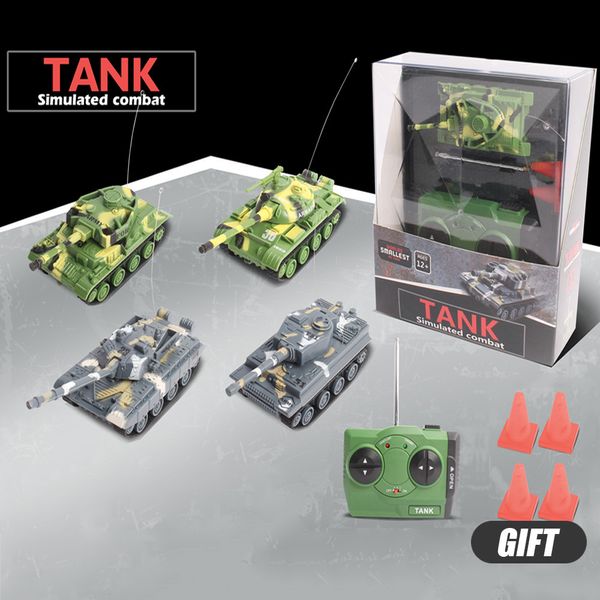 Elektrisches RC-Auto LED-Licht 4 CH 1/64 Mini-Fernbedienung Panzer RC-Auto Simulation Kampfmodell Lernspielzeug Kinder Geschenk 230323