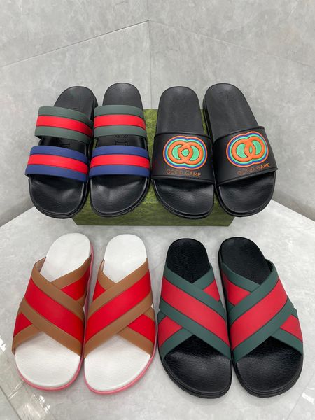 2023 Slipper Damenmode Paar Designer Slides Slip On Hausschuhe Mädchen Herren überdachte Plateausandalen und Staubbeutel Unisex Größe 36-46