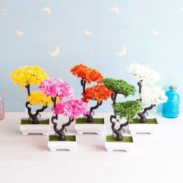 Flores decorativas 20x27cm Artificial Small Pine Tree Tree em vaso